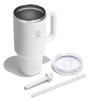 Biały kubek termiczny Hydro Flask 32 oz Travel Tumbler z uchwytem i słomką