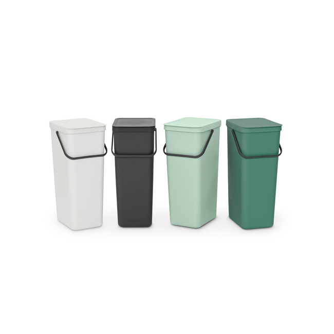 Kosz do segregacji Brabantia Sort & Go 40 l Jade Green ze wspornikiem ściennym