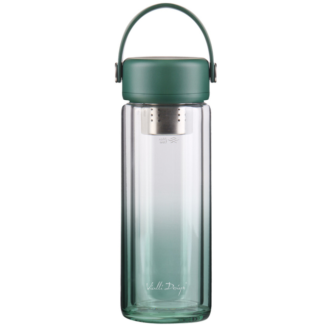 Butelki z podwójną ścianką i zaparzaczem Fuori 350 ml zielona - Vialli Design