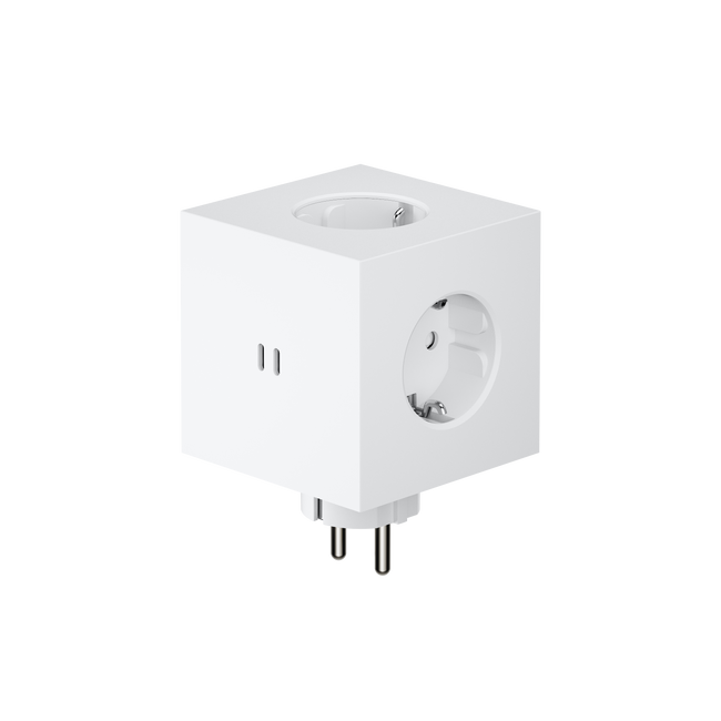 Rozszerzacz gniazd Square 2 z podwójnym Usb-c 30 w opalizująca biel Avolt x Martinelli luce limitowana edycja - Avolt