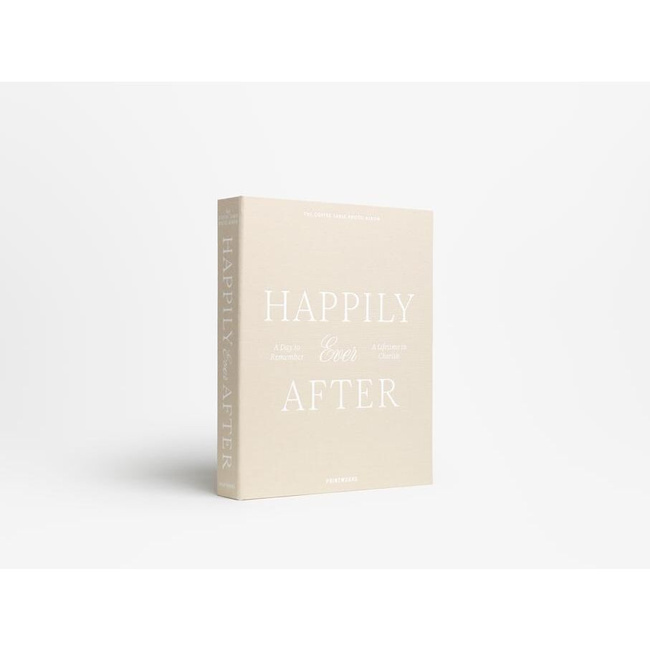 Album ślubny Printworks Happily Ever After L, beżowa tkanina, białe karty