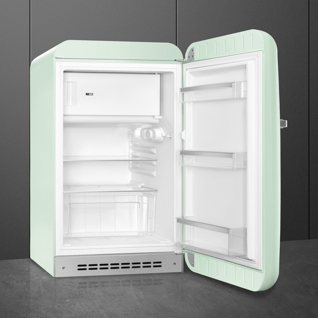 Smeg - Chłodziarko-Zamrażarka, Pastelowa Zieleń 50's Style Fab10Rpg6 Pastelowa Zieleń (Chromowany Uchwyt).