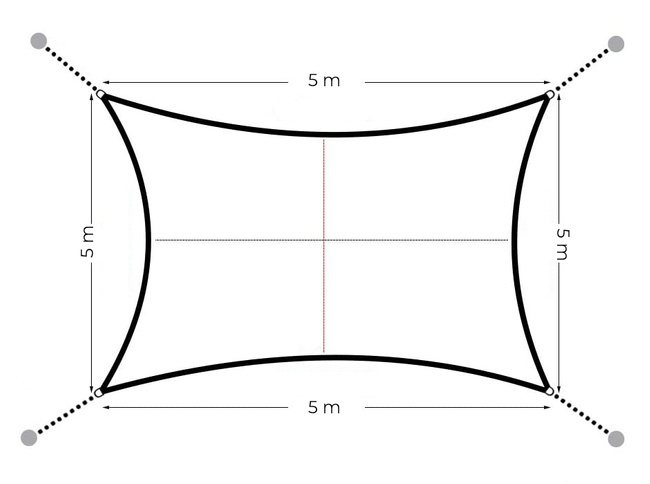 Kwadratowy Żagiel Przeciwsłoneczny 5x5m Daszek Wodoodporny Modernhome - Beżowy