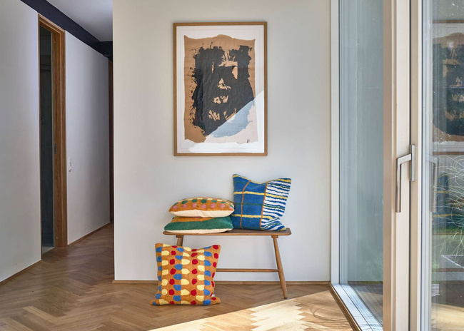 Poduszka dekoracyjna Villa Collection Styles w kolorach niebieskim i żółtym