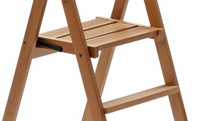 Drabina domowa Arredamenti Kimora 4, 4 stopnie z drewna bukowego, 141 cm, brązowa