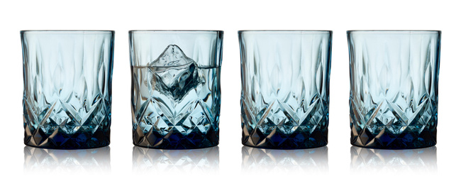 Szklanki do whisky Sorrento 320 ml 4 sztuki Niebieskie 27732