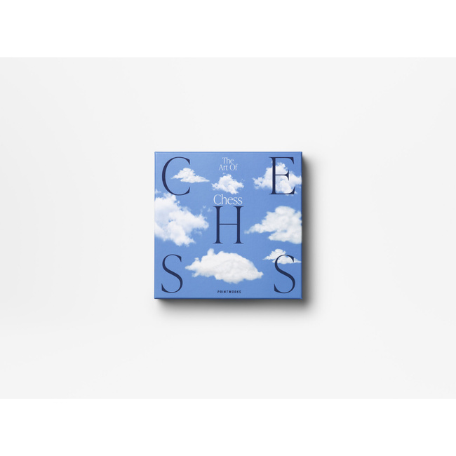 Szachy Printworks Chess Clouds, drewniane figury, plansza z akrylem, wzór chmur