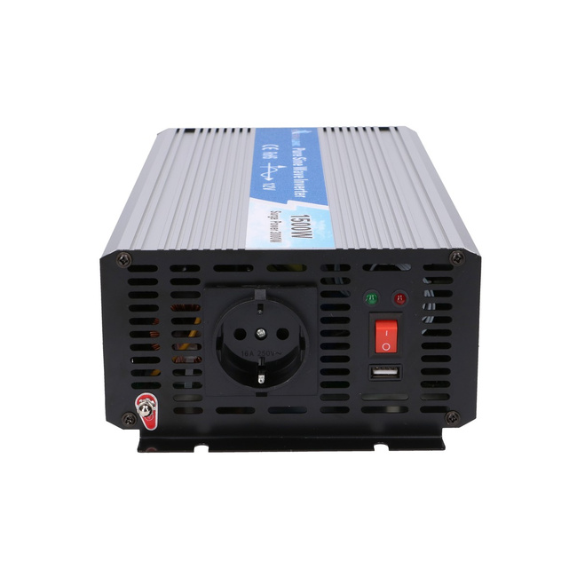 Przetwornica napięcia Extralink OPIP-1500W, 12 V na 230 V, czysty sinus