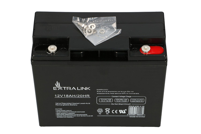 Akumulator AGM Extralink 12 V 18 Ah, bezobsługowy, VRLA