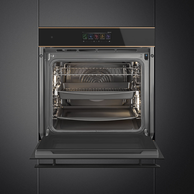Smeg - Piekarnik, 60 cm, Dsn Dolce Stil Novo Sop6606S2Pnr czarne szkło