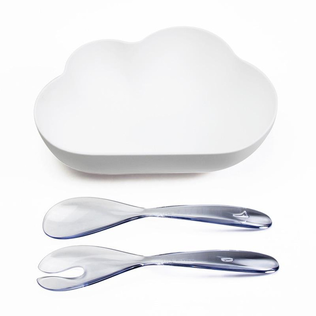 Miska do sałatek Qualy Cloud w kształcie chmurki, ze szczypcami