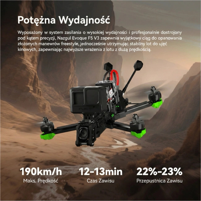 Dron FPV iFlight Nazgul Evoque F5 V3 O4 6S HD, 5 cali, GPS