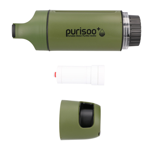 Extralink Purisoo+ zielona butelka 400ml z systemem filtrującym UF Acf pompką