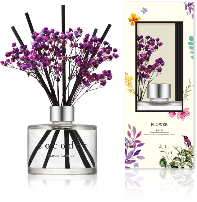 Dyfuzor zapachowy z patyczkami i prawdziwymi kwiatami Garden Lavender 120 ml