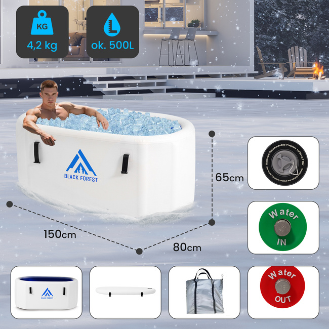 Extralink Ice Bath | Wanna do morsowania | 150x80x65cm, Biała