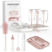 Zestaw szczotek do butelek Momcozy LS001 7 w 1 z ociekaczem, różowy