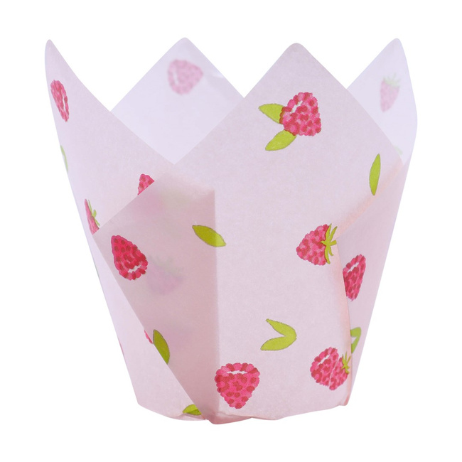 Pme Papilotki tulipanowe do muffinek - motyw maliny (24 sztuki)