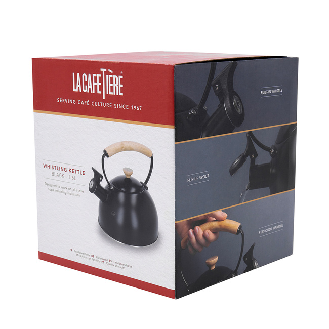 Czajnik Z Gwizdkiem 1,6 L Black - La Cafetiere