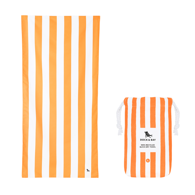 Ręcznik plażowy, Szybkoschnący - Ipanema Orange L 160X90Cm - Dock & Bay