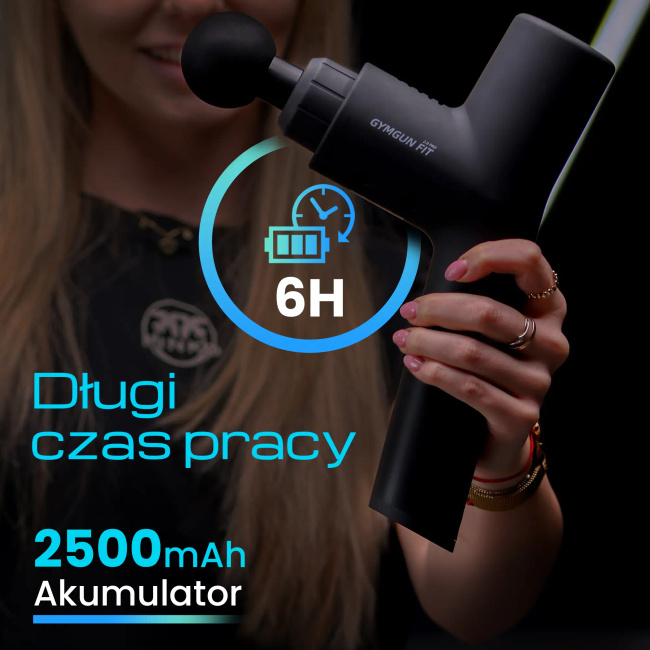Extralink Massage Gymgun Fit 2.0 Pro | Pistolet do masażu | 7 głowic, 6 trybów