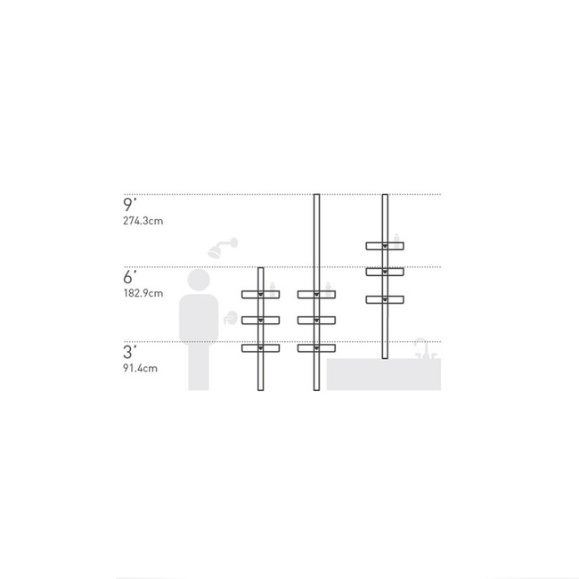 Stojak prysznicowy regulowany - Simplehuman