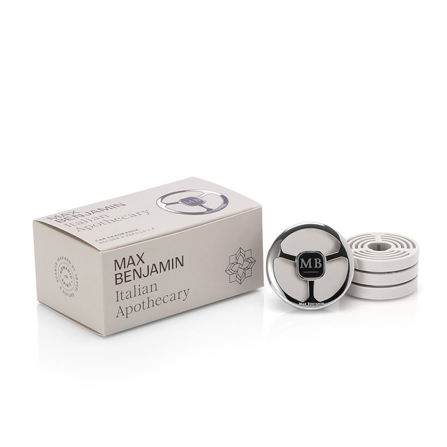 Zestaw Zapachów Do Auta Italian Apothecary, Uchwyt I 4 Wkłady - Max Benjamin