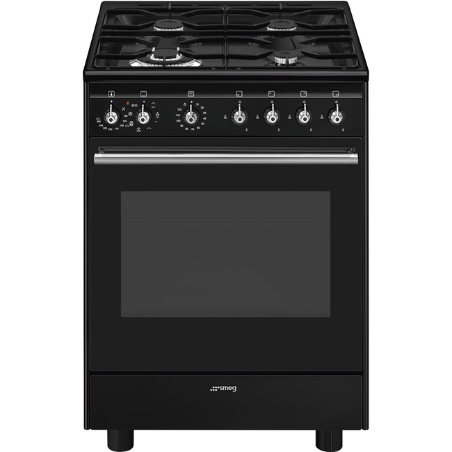Smeg - Kuchnia wolnostojąca z płytą gazową CONCERTO CX61GMBL Czarny
