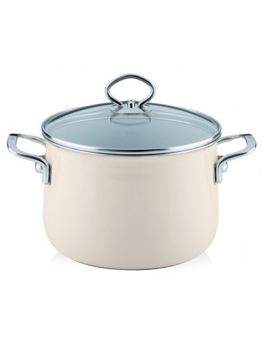 Garnek Riess wysoki z pokrywą 6,5l 24cm Avorio