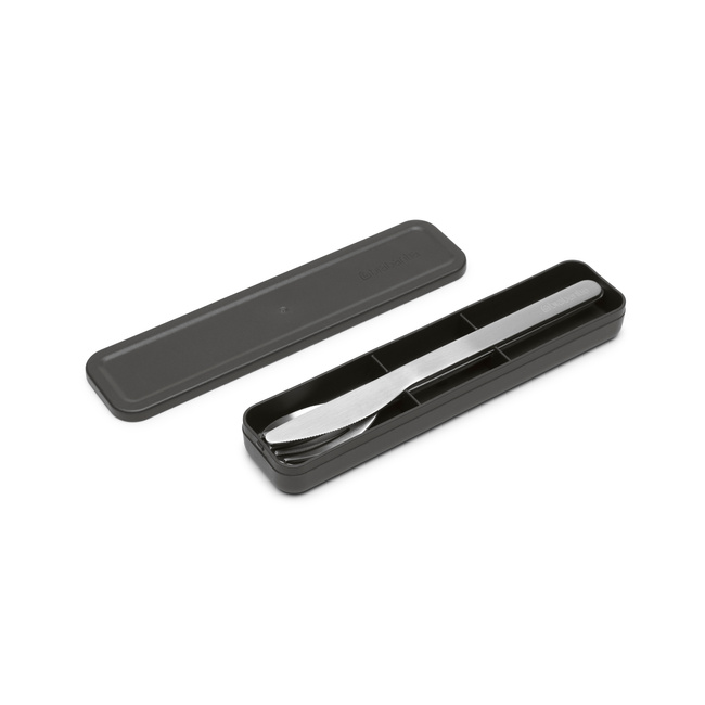 Zestaw sztućców Brabantia Make & Take w etui, 3 elementy, Dark Grey