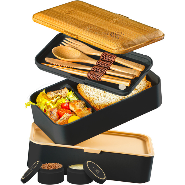 Lunchbox Original - Black & Bamboo - 1200 Ml - Umami