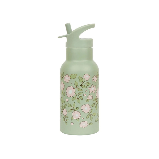 Kubek ze słomką dla dzieci Blossoms Sage 350 ml - A Little Lovely Company