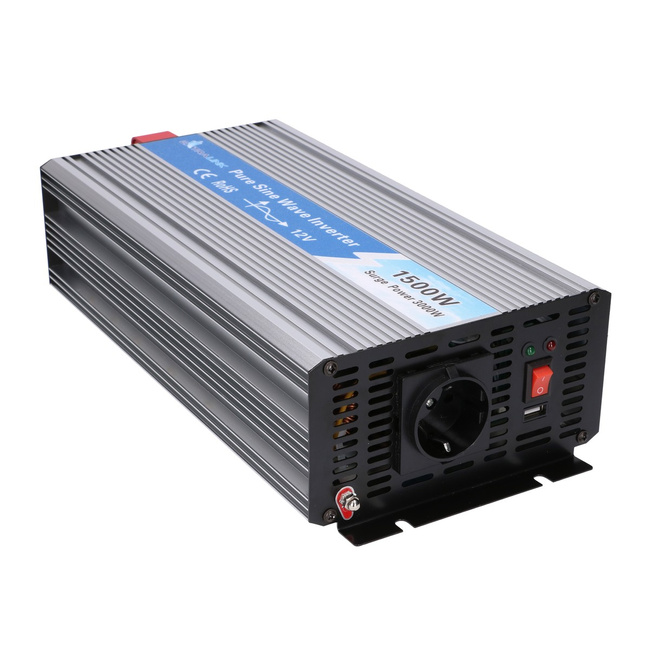Przetwornica napięcia Extralink OPIP-1500W, 12 V na 230 V, czysty sinus