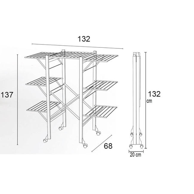 Arredamenti Aquilone Suszarka na pranie - 132 x 67 cm, Brązowy