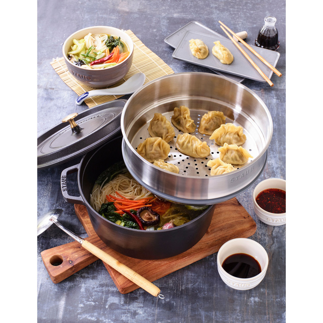 Garnek żeliwny okrągły z wkładem 3.8 ltr czarny - Staub