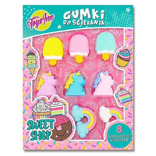 Gumki do ścierania Sweet Shop Mix 3 wzorów - Stnux