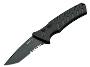 Nóż automatyczny Boker Plus Strike Tanto, ostrze 8,5 cm AUS-8 z ząbkowaniem, aluminium