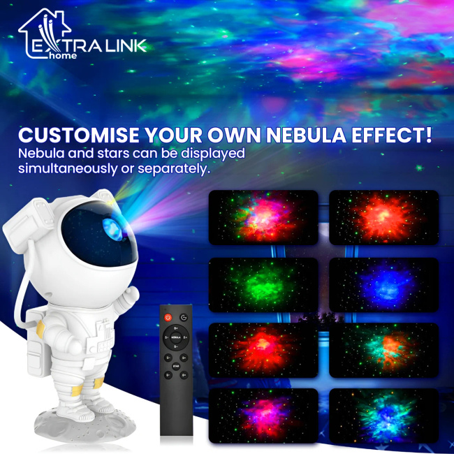 Extralink Projektor gwiazd | Lampka nocna, rzutnik | dla dzieci, w kształcie astronauty, Row