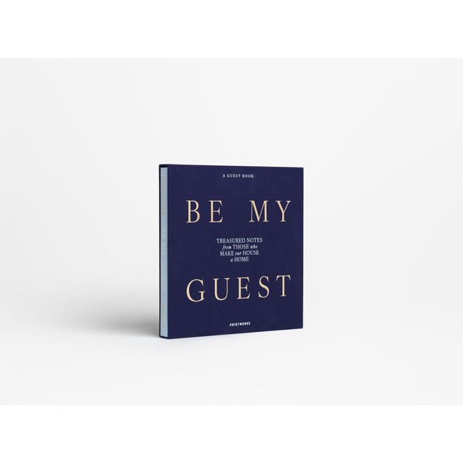 Księga gości Printworks Be My Guest, jasnoniebieska w granatowym etui, 100 stron
