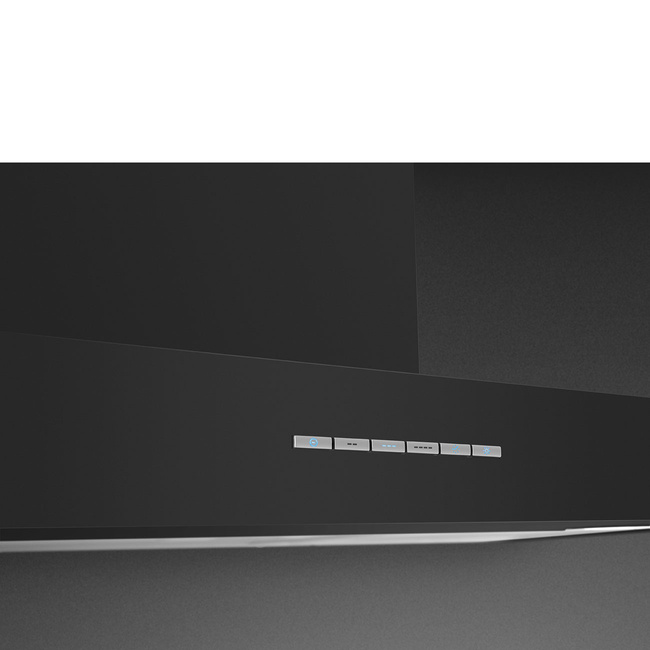 Smeg - Okap Przyścienny, 90 cm, T-kształtny Universal Kbt900ne Czarny Mat