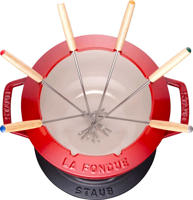 Staub zestaw do fondue 20 cm, czerwony