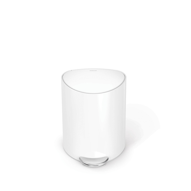 Kosz pedałowy Simplehuman CW2108, 6 l, półokrągły, biała stal