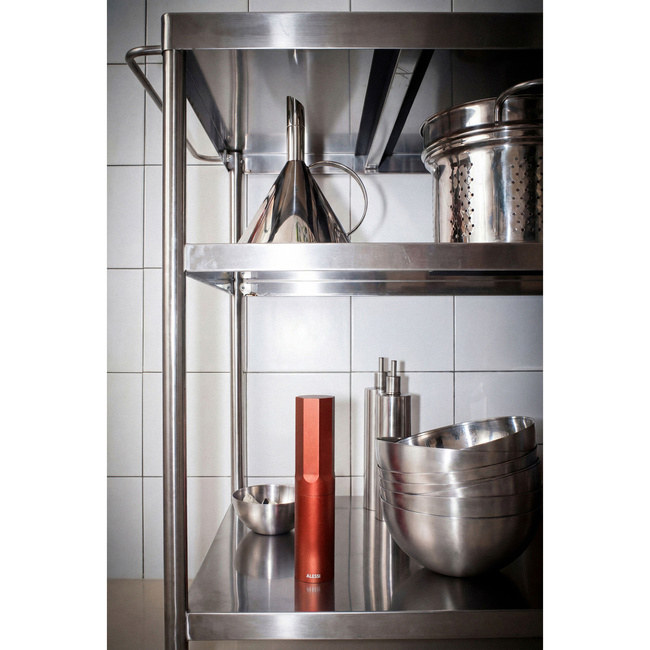 Młynek do pieprzu i soli Alessi KG01, czerwony, aluminium, 21,7 cm