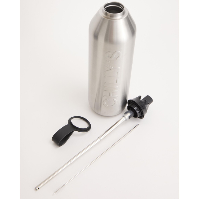 Butelka termiczna Chilly's Series 3 Flip ze słomką, 1000 ml, stalowa (Steel)