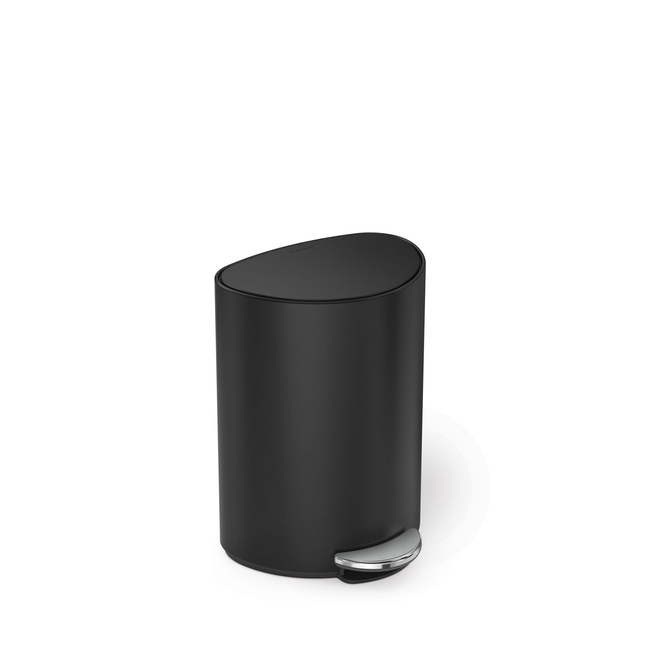 Kosz pedałowy Simplehuman CW2109, 6 l, półokrągły, matowa czerń
