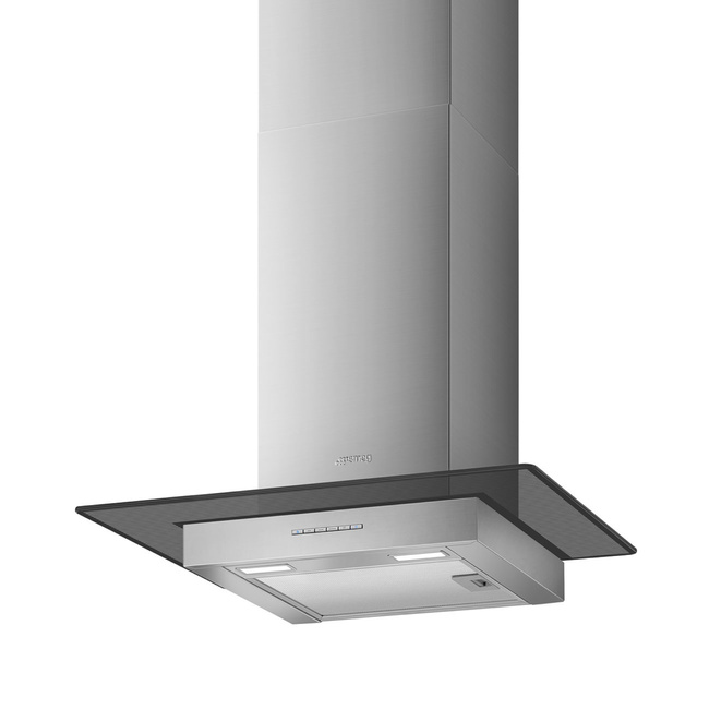 Okap przyścienny Smeg KBT600VE w kształcie litery T, 60 cm, stal i szkło