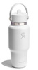 Biała butelka termiczna Hydro Flask 24 oz Wide Mouth Travel ze słomką Flex Straw