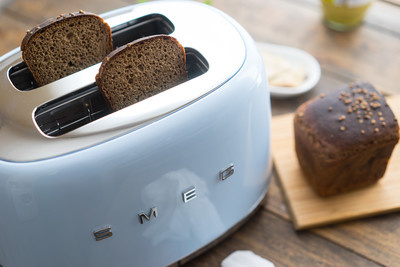 Smeg - Toster, dwie kromki, pastelowy błękit Tsf01Pbeu 50's Style