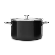 Garnek emaliowany KitchenAid Steel Core Enamel 24 cm, 6 l, Onyx Black