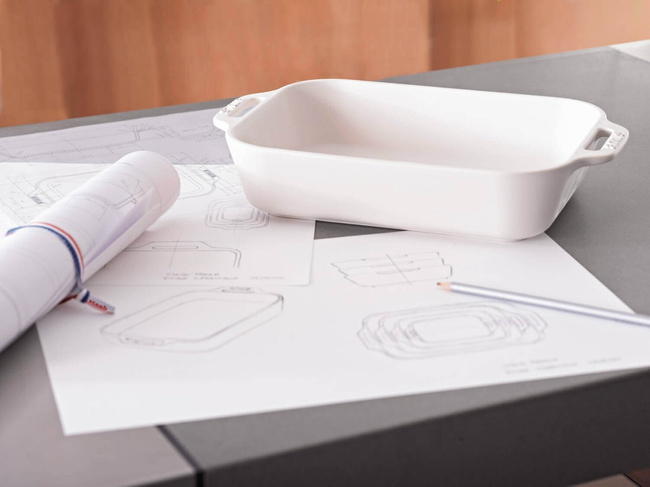 Staub Cooking Prostokątny półmisek ceramiczny 2.4 ltr, biały