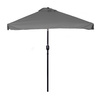 Prostokątny Duży Parasol Ogrodowy Skośny Łamany Z Korbą Szary 200 X 140 Cm